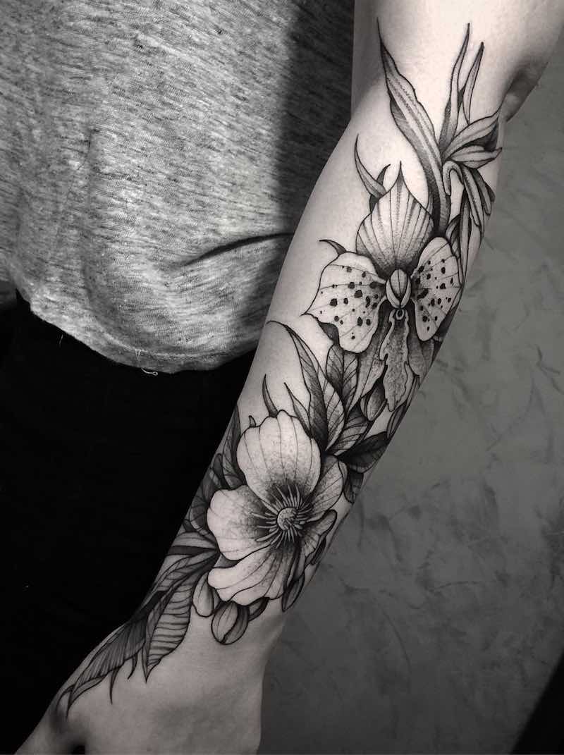Orchid Tattoo by Bruna Andrade