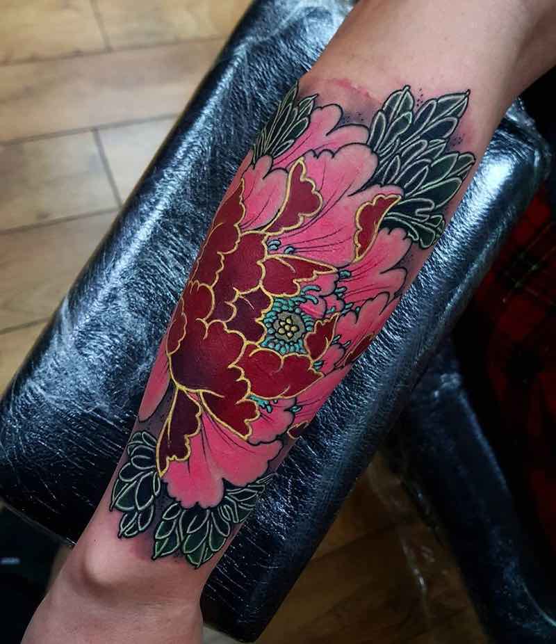 Peony Tattoo by Elliott Wells