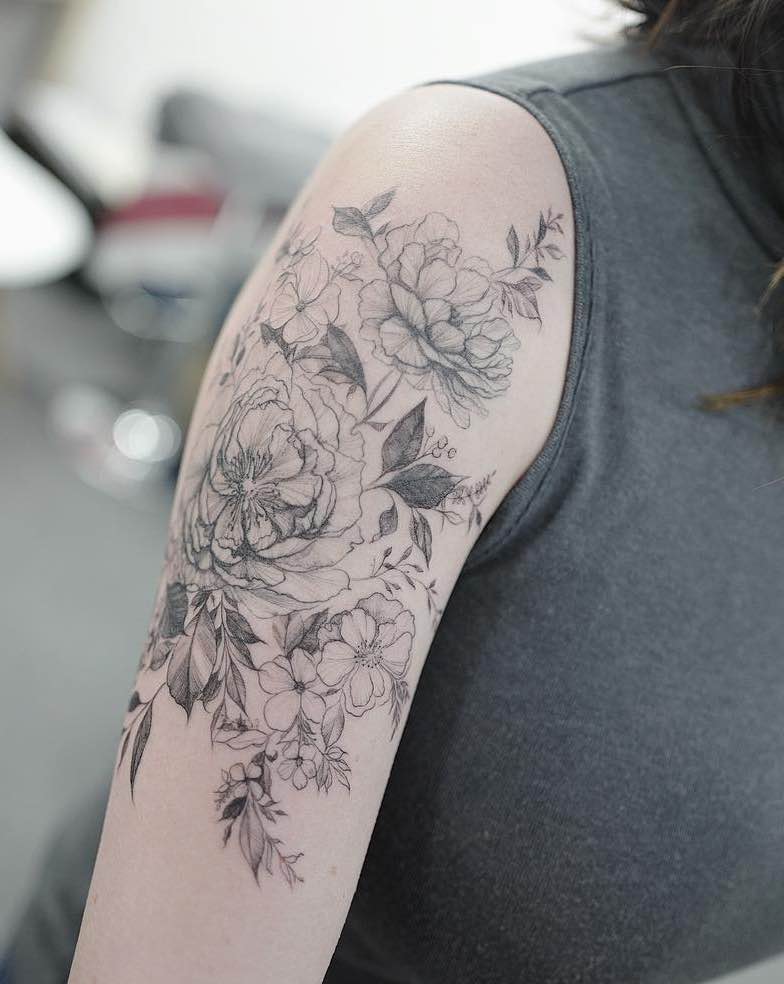 Peony Tattoo by Hongdam