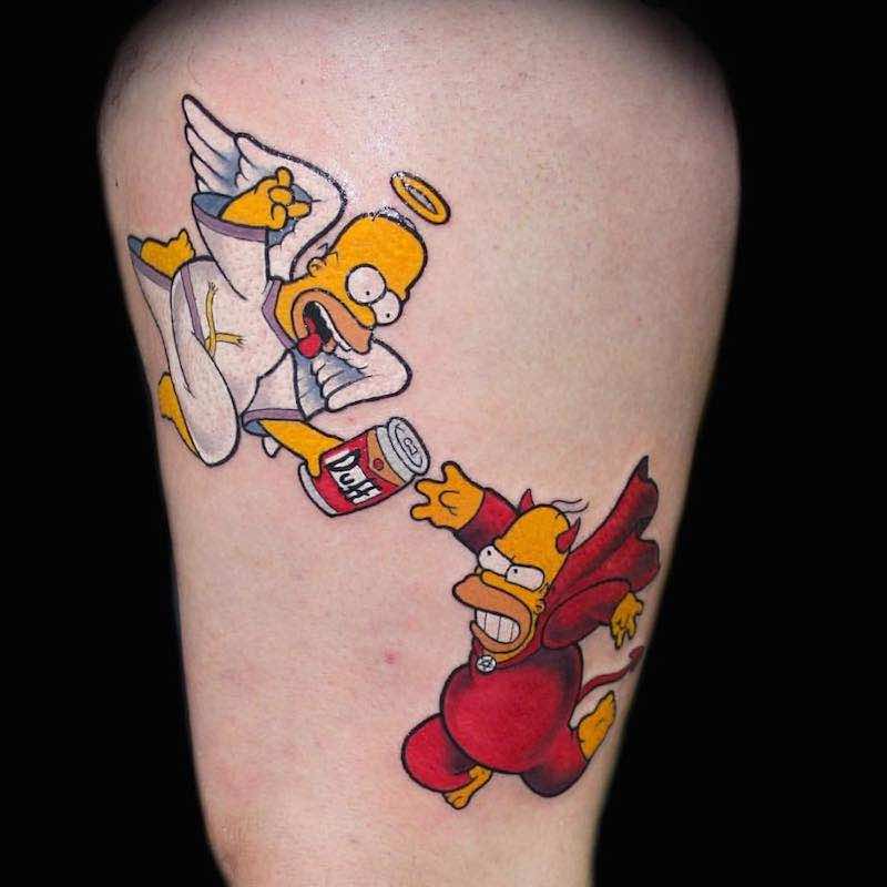 Tattoos That Inspire Tatuaje De Los Simpsons Tatuajes De Dibujos
